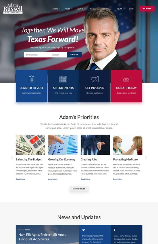 inforward political party html template