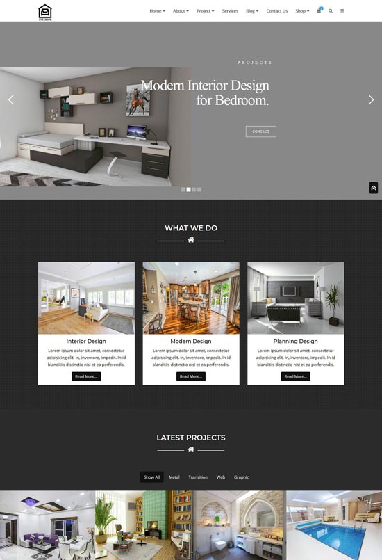 interior modern design html template