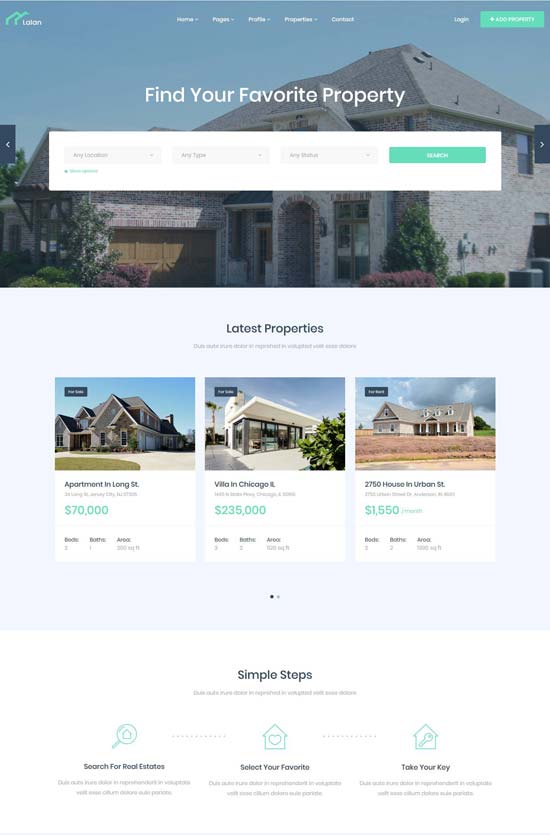 lalan real estate listing html template