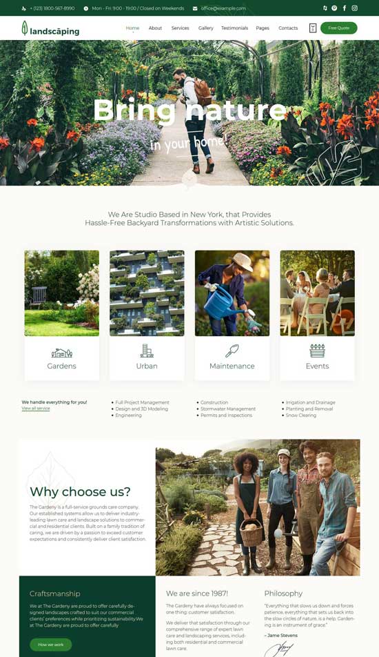 landscaping garden landscaper wordpress
