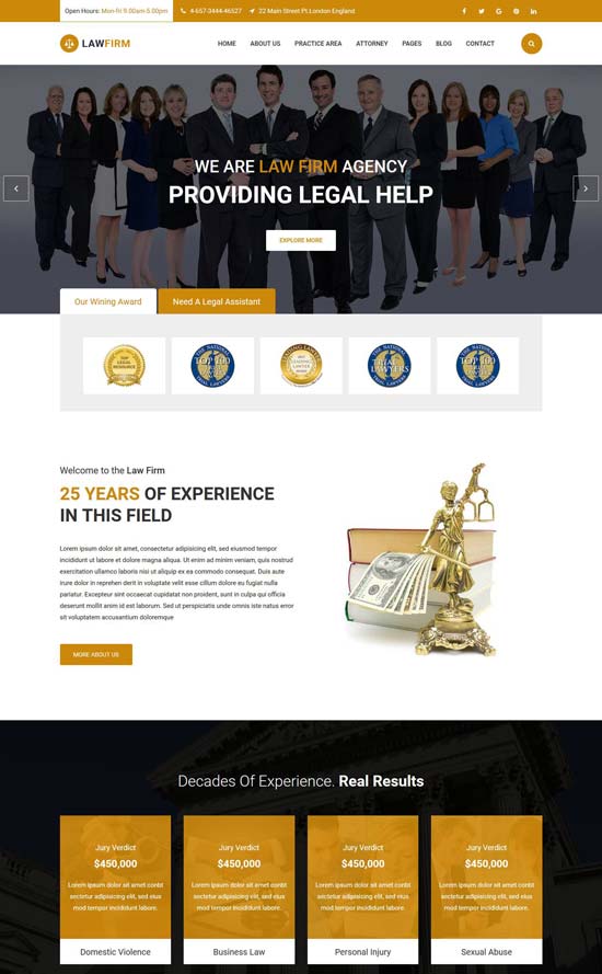 law firm insurance law html template