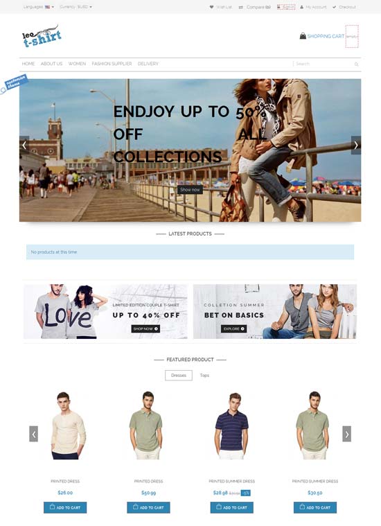 Leo T-shirt Free Prestashop Themes