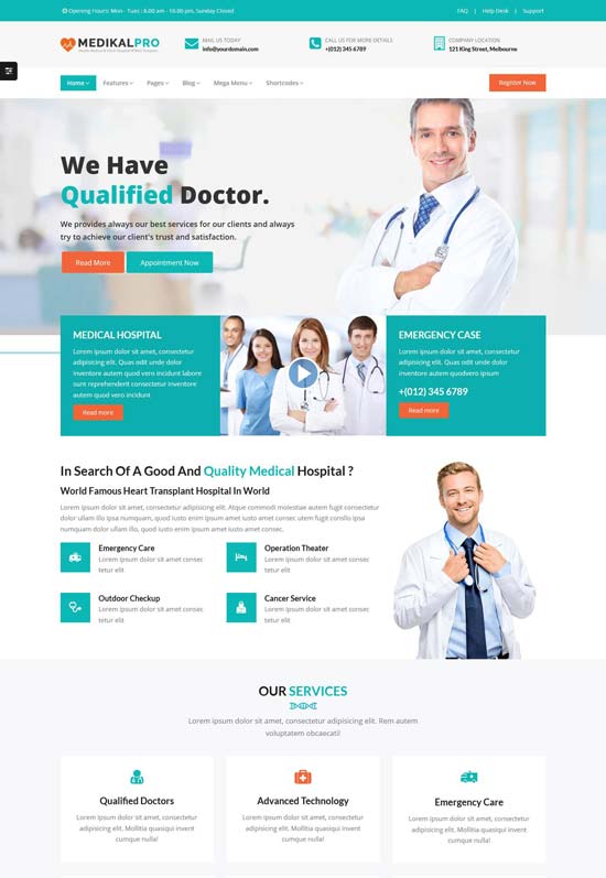 medikalpro health html template