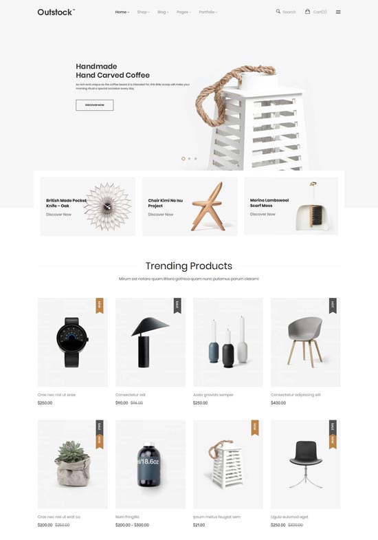 outstock woocommerce furniture theme