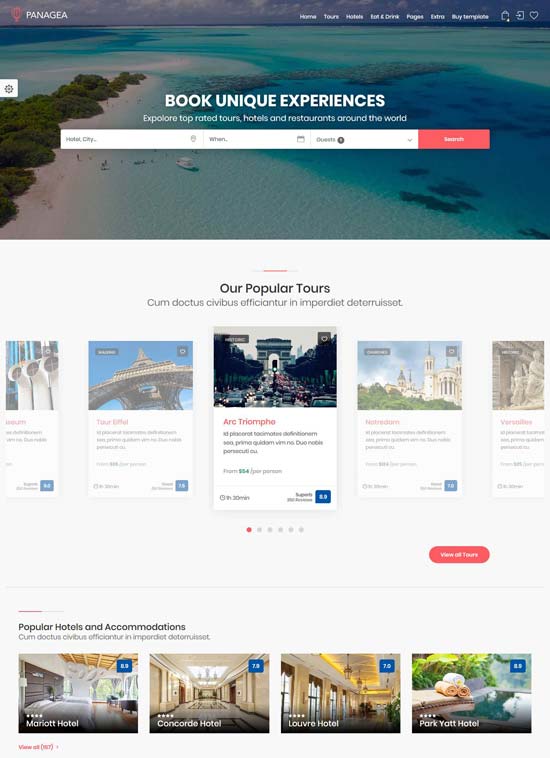 panagea travel listings template
