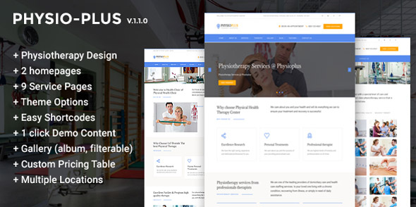 physio plus physical therapy wordpress theme