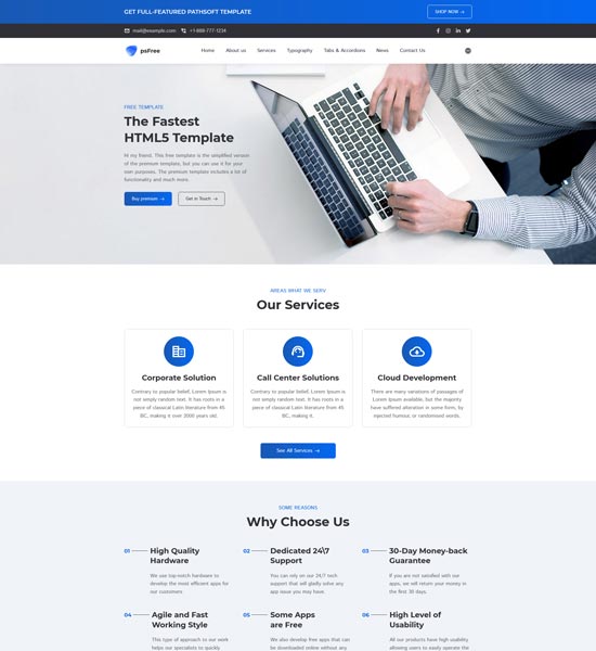 psfree html website template