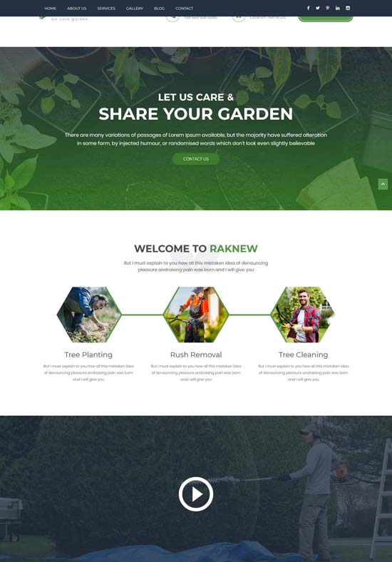 raknew gardening html template