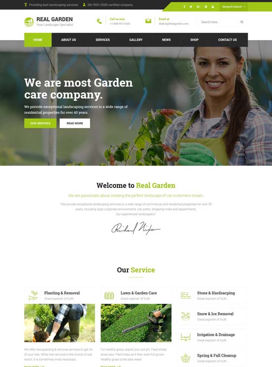 real garden landscaping html template