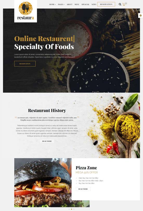 restaura food cafe template