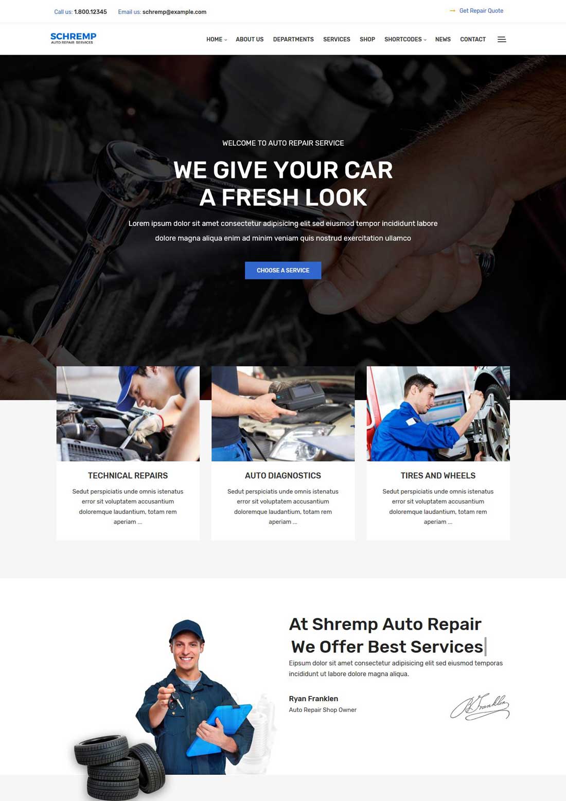 70+ Best Car Automotive WordPress Themes Free & Premium - Schremp Auto Repair Theme