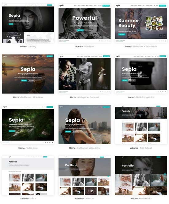 sepia photography html template