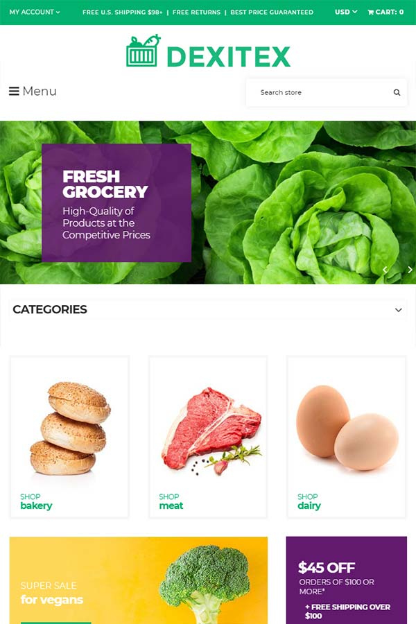 Dexitex - Convenient Grocery Online Store Shopify Theme