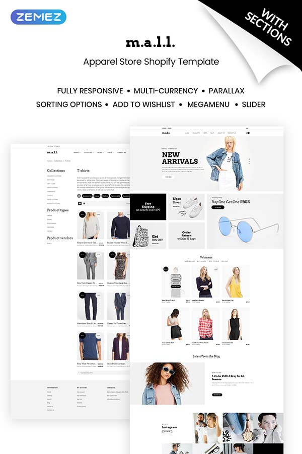 m.a.l.l. - Clothing Store Shopify Theme