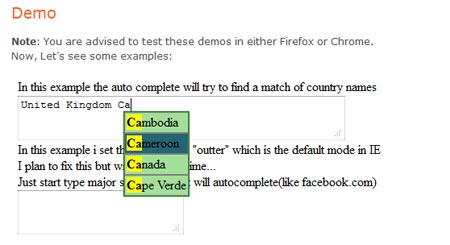 Implementing Autocomplete jQuery Plugin for Textarea