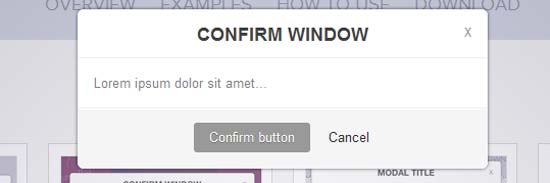 Simple Modal jQuery Alert, Confirm Window