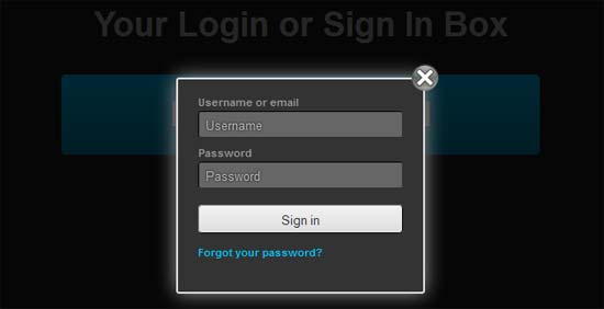 Login Modal Dialog Window