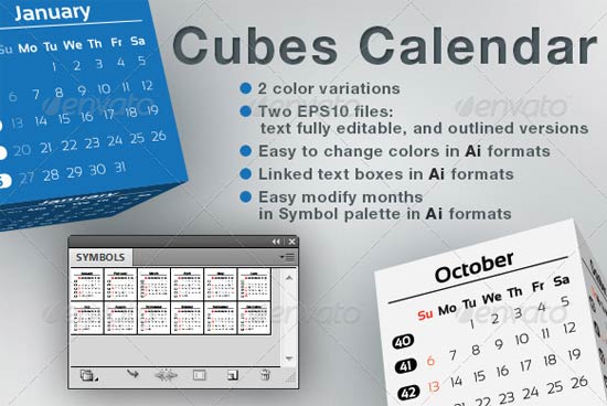 d cubes calendar