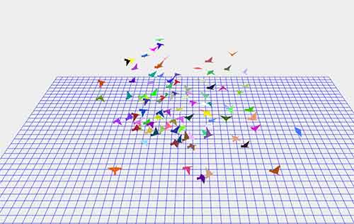 3D-Flocking html5 animation