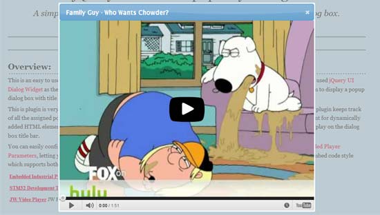 jQuery YouTube Popup Player Plugin