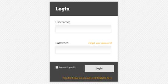 Animated jQuery Login Registration form