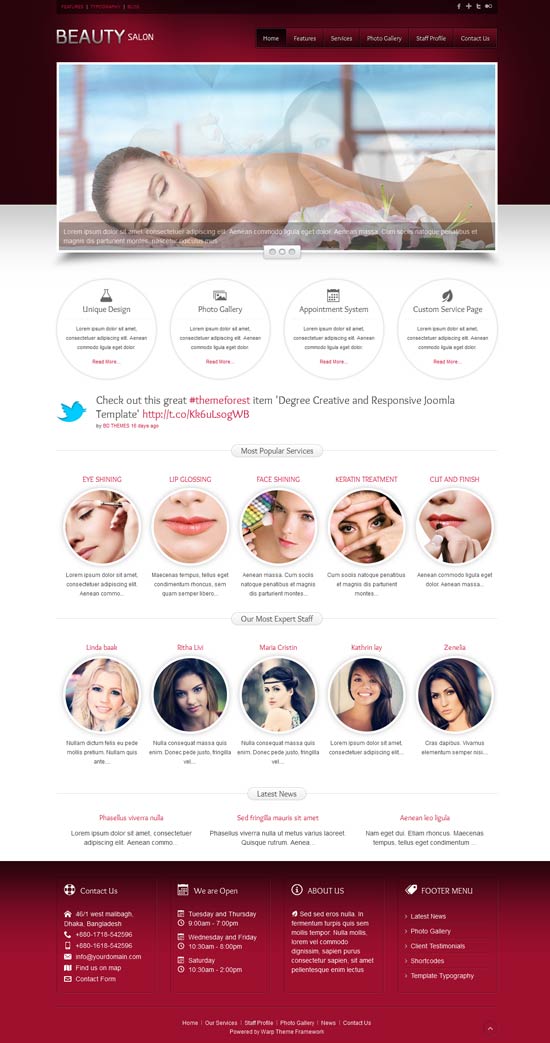 Beauty Spa Salon Responsive WordPress Template