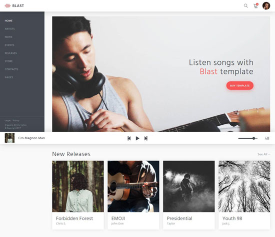 music website templates free download