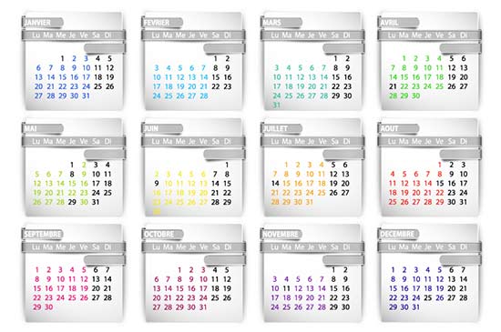 Free Calendar 2014 Paper Cut Vector