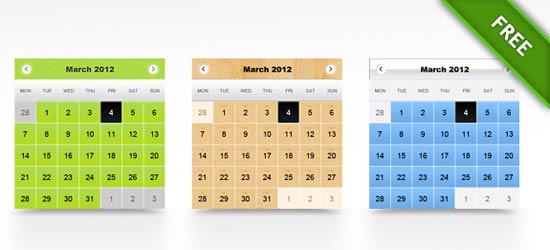 calendar psd templates