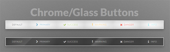 chrome glass buttons