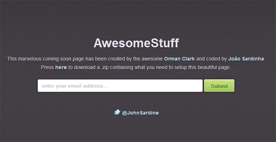 Free Coming Soon Page Template in CSS3
