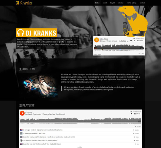 DJ Kranks Music HTML5 Template