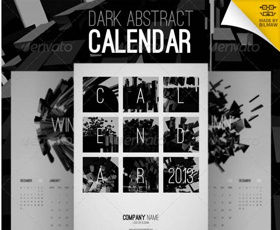 dark abstract calendar