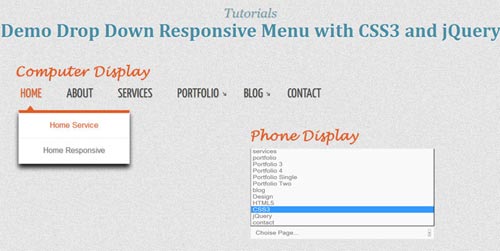 drop down responsive menu