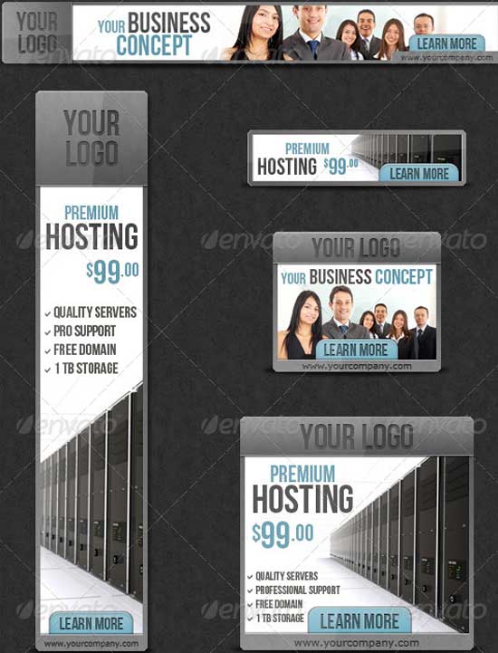 Elegant Hosting Multipurpose Web Banners Pack