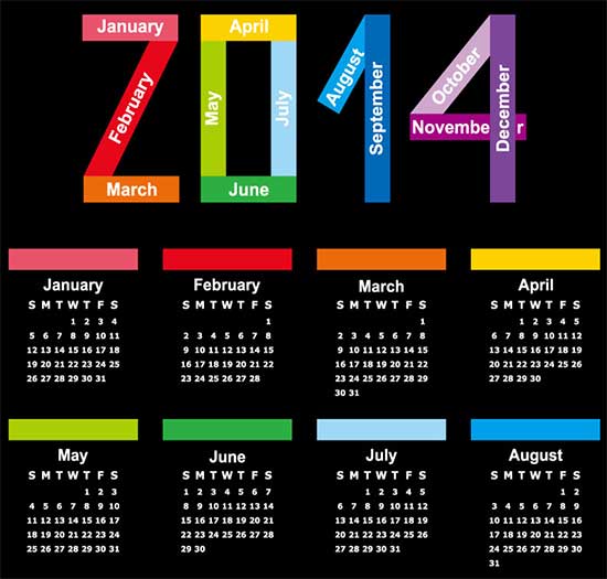 Flat Calendar 2014