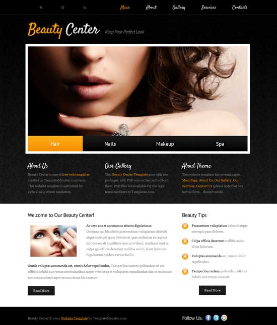 Free-Beauty-Center-Website-Template