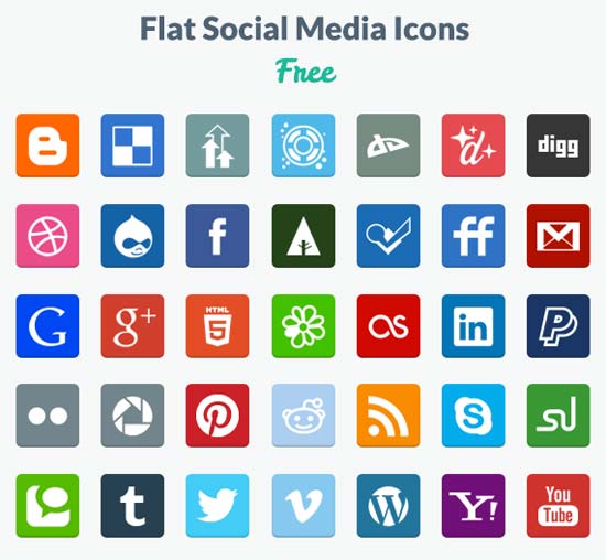Free-Flat-Social-Media-Icons-PNG-PSD