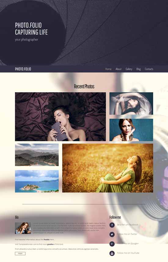 Free Professional Photography Website Templates Free Printable Templates