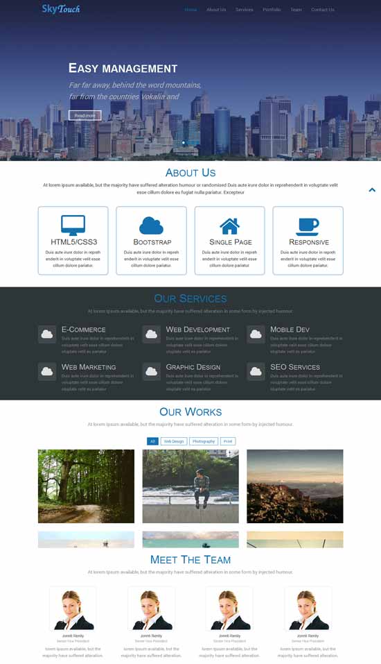 Free-one-page-Bootstrap-Responsive-template