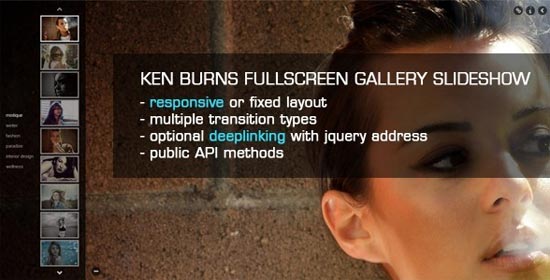 JQuery Ken Burns Fullscreen Gallery Slideshow