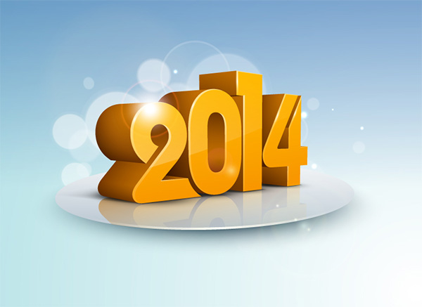 Happy New Year 2014 Halo Vector