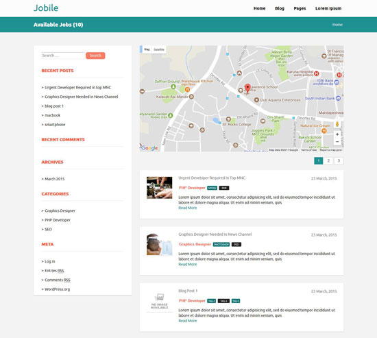 jobile free job portal wordpress theme