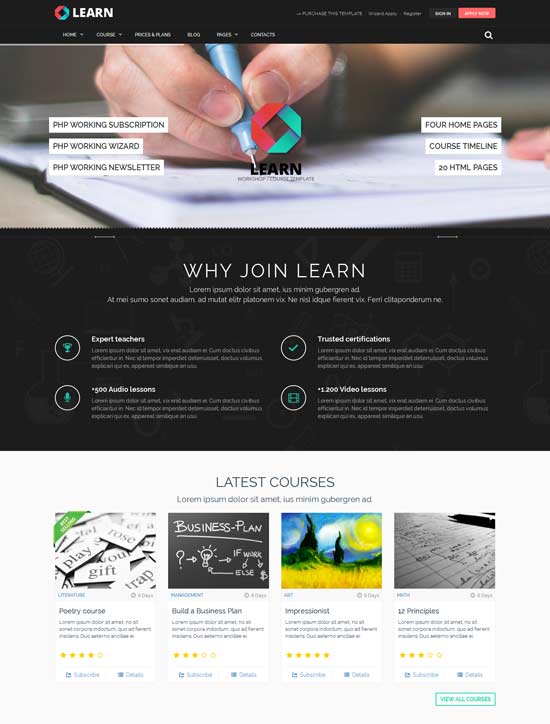 LEARN-Courses-Workshop-Educational-template