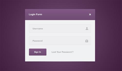 login form psd