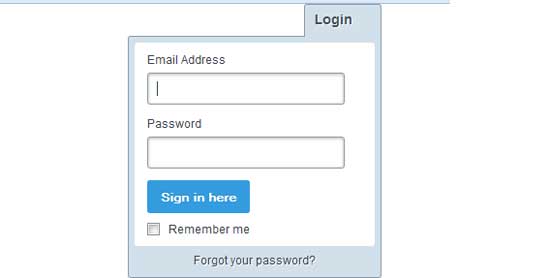 Login template Using jQuery