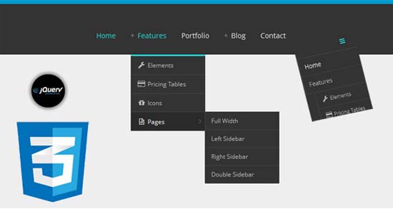 Responsive Drop Down Menu jQuery CSS3