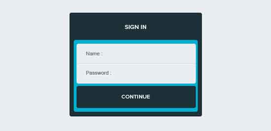 Minimalist Sign In Widget PSD