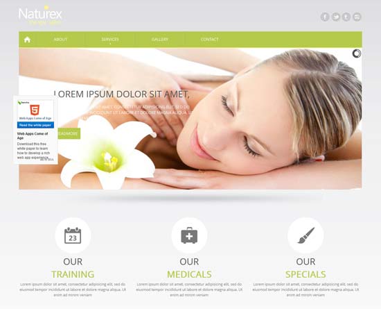 Naturex Beauty Parlour Mobile Website Template