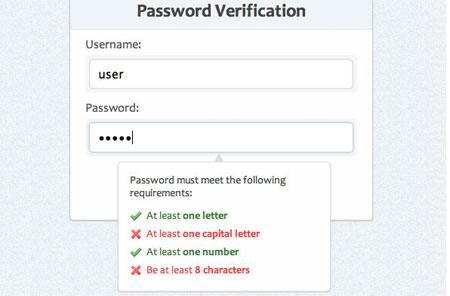 Password strength verification with jQuery